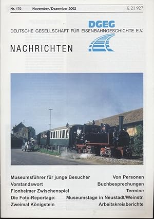 Bild des Verkufers fr DGEG-Nachrichten Heft Nr. 170/2002 (November/Dezember 2002). zum Verkauf von Versandantiquariat  Rainer Wlfel