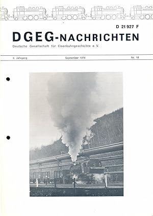 Bild des Verkufers fr DGEG-Nachrichten Heft Nr. 18/1974 (September 1974). zum Verkauf von Versandantiquariat  Rainer Wlfel