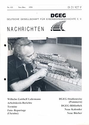 Bild des Verkufers fr DGEG-Nachrichten Heft Nr. 122/1994 (November/Dezember 1994). zum Verkauf von Versandantiquariat  Rainer Wlfel