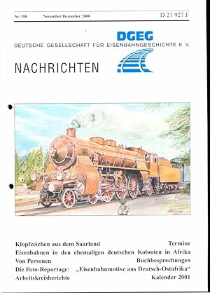 Bild des Verkufers fr DGEG-Nachrichten Heft Nr. 158/2000 (November/Dezember 2000). zum Verkauf von Versandantiquariat  Rainer Wlfel