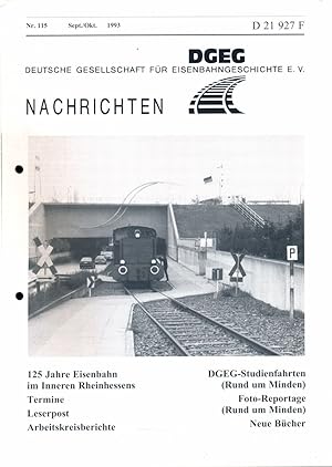 Bild des Verkufers fr DGEG-Nachrichten Heft Nr. 115/1993 (September/Oktober 1993). zum Verkauf von Versandantiquariat  Rainer Wlfel