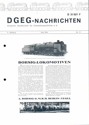Imagen del vendedor de DGEG-Nachrichten Heft Nr. 17/1974 (Juni 1974). a la venta por Versandantiquariat  Rainer Wlfel