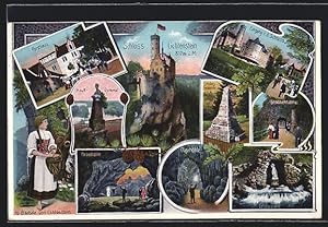 Ansichtskarte Honau / Lichtenstein, Schloss Lichtenstein, Forsthaus, Nebelhöhle, Echatzquelle