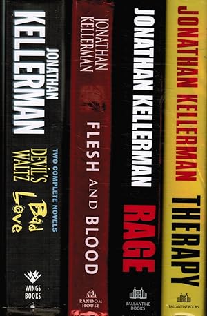 Bild des Verkufers fr Lot of 4 Hardcover Jonathan Kellerman Books: Devil's Waltz/bad Love; Flesh and Blood; Rage; Therapy zum Verkauf von Bookshop Baltimore