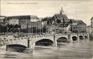 Ansichtskarte / Postkarte Basel Stadt Schweiz, neue mittlere Rheinbrücke