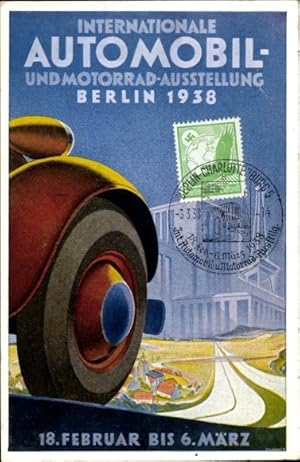 Künstler Ansichtskarte / Postkarte Internationale Automobil- und Motorrad Ausstellung Berlin 1938...