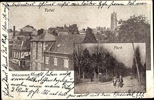 Ansichtskarte / Postkarte Péronne Somme, Gesamtansicht, Park