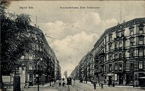 Ansichtskarte / Postkarte Berlin Kreuzberg, Katzbachstraße Ecke Yorckstraße, Straßenbahn