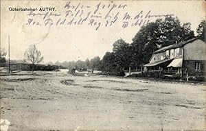 Ansichtskarte / Postkarte Autry Argonnen Ardennes, Güterbahnhof - III. Abteilung Reserve Feldarti...