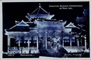 Ansichtskarte / Postkarte Paris, Kolonialausstellung 1931, Cochinchine, Nachtbeleuchtung