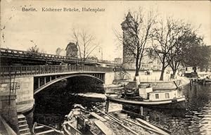Ansichtskarte / Postkarte Berlin Kreuzberg, Hafenplatz, Köthener Brücke