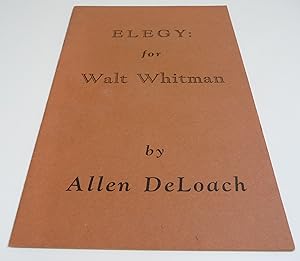 Immagine del venditore per Elegy: for Walt Whitman venduto da Test Centre Books