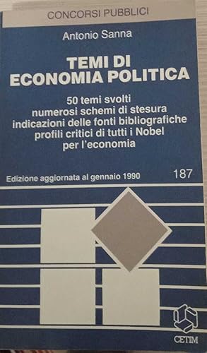 Image du vendeur pour Temi di economia politica. mis en vente par librisaggi