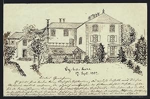 Künstler-Ansichtskarte Handgemalt: Vy-les-Lure, Ansicht von Wohnhaus und Vorgarten
