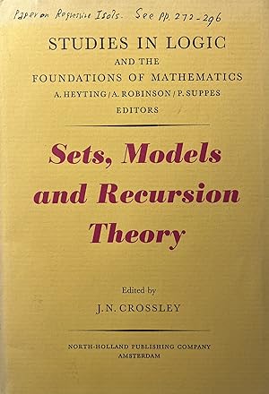 Sets, Models and Recursion Theory. Proceedings of the Summer School in Mathematical Logic and Ten...
