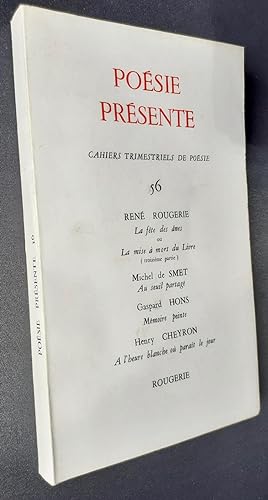 Imagen del vendedor de Posie prsente. Cahiers trimestriels de posie. N56, septembre 1985. a la venta por Le Livre  Venir