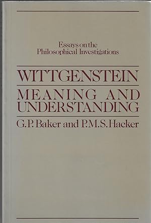 Seller image for Wittgenstein Meaning and Understanding for sale by Walden Books