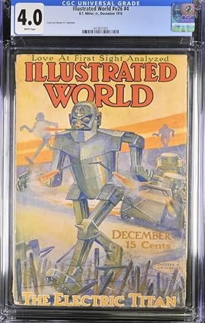 Illustrated World 1916 December. CGC 4.0 Classic Robot Cover.
