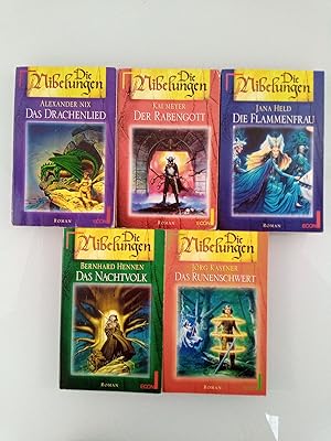 Konvolut: 5 Bücher Band 1-5 "Die Nibelungen" Der Rabengott, Das Drachenlied, Die Flammenfrau, Das...