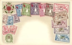 Briefmarken Wappen Ansichtskarte / Postkarte Zanzibar, Sansibar, Tansania