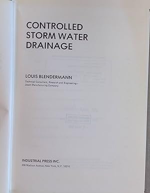 Imagen del vendedor de Controlled Stormwater Drainage a la venta por books4less (Versandantiquariat Petra Gros GmbH & Co. KG)