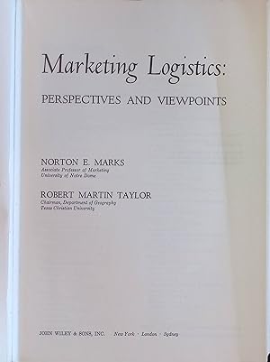 Seller image for Marketing Logistics: Perspectives and Viewpoint for sale by books4less (Versandantiquariat Petra Gros GmbH & Co. KG)