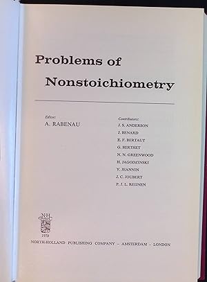 Imagen del vendedor de Problems of Nonstoichiometry a la venta por books4less (Versandantiquariat Petra Gros GmbH & Co. KG)