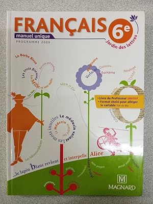 Seller image for Franais 6e jardin des lettres for sale by Dmons et Merveilles