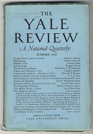 "Aurora Leigh," contained in THE YALE REVIEW A NATIONAL QUARTERLY