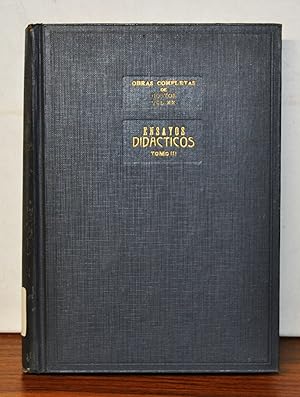 Seller image for Ensayos Didacticos, Tomo III. Edicion Conmemorativa del Gobierno de Puerto Rico 1839-1939 for sale by Cat's Cradle Books