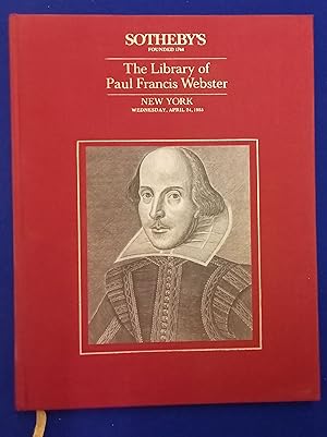 The Library of Paul Francis Webster. April 24, 1985. [auction catalogue] Sale 5313.