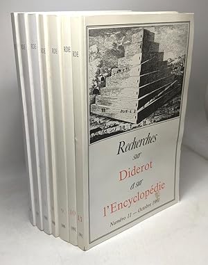 Recherches sur Diderot et sur l'encyclopédie revue semestrielle - 7 numéros: 1 (1986) + 3 (1987) ...