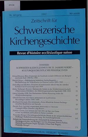 Bild des Verkufers fr Zeitschrift fr Schweizerische Kirchengeschichte. 96 Jahrgang. zum Verkauf von Antiquariat Bookfarm