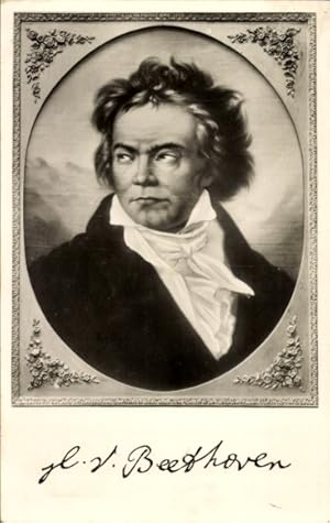Passepartout Ansichtskarte / Postkarte Komponist Ludwig van Beethoven, Porträt