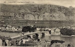 Ansichtskarte / Postkarte Valence Drôme, Brücke, Crussol