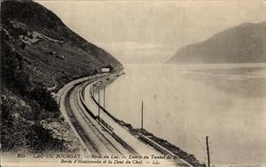 Ansichtskarte / Postkarte Bourget Savoie, Lac du Bourget, Ufer des Sees, Entree du Tunnel de Brison