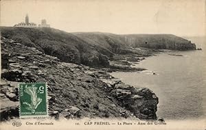Ansichtskarte / Postkarte Cap Fréhel Côtes-dArmor, Leuchtturm, Felsküste
