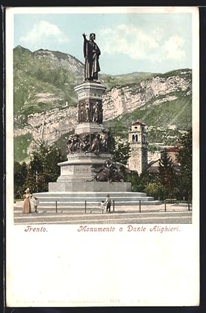 Bild des Verkufers fr Cartolina Trento, Monumento a Dante Alighieri zum Verkauf von Bartko-Reher