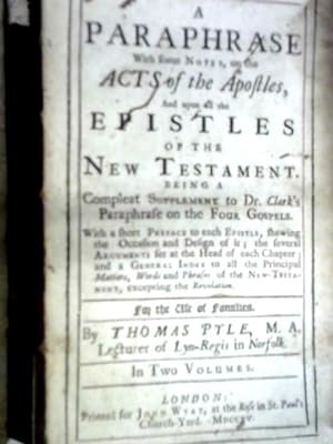 Bild des Verkufers fr A Paraphrase with some Notes, on the Acts of the Apostles zum Verkauf von World of Rare Books