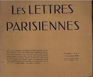 Bild des Verkufers fr LES LETTRES PARISIENNES. 2me anne, n. 6-7. 1er novembre 1919. zum Verkauf von LIBRAIRIE PIMLICO