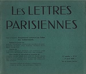 Immagine del venditore per Les LETTRES PARISIENNES anne II, n 9 (UN DES 75 EXEMPLAIRES DE LUXE SUR PAPIER INGRES D' ARCHES venduto da LIBRAIRIE PIMLICO