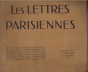 Seller image for LES LETTRES PARISIENNES. 2me anne, n. 6-7. 1er novembre 1919. for sale by LIBRAIRIE PIMLICO