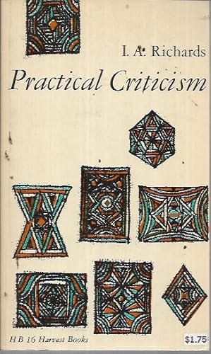 Seller image for Practical Criticism : A Study of Literary Judgment (Harvest H B 16) for sale by Bookfeathers, LLC
