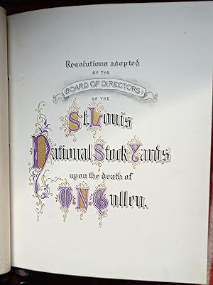 ILLUMINATED MANUSCRIPT MEMORIAL RESOLUTIONS ADOPTED BY THE BOARD OF DIRECTORS OF THE ST. LOUIS NA...