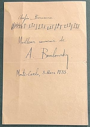 Manuscript Musical Quotation Signed