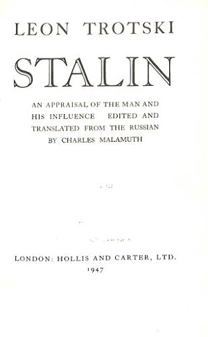 Bild des Verkufers fr Stalin: An Appraisal of the Man and His Influence zum Verkauf von WeBuyBooks