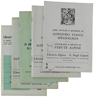 LIBRI ANTICHI E MODERNI DI ALPINISMO VIAGGI SPELEOLOGIA 1969-1971 (5 cataloghi):