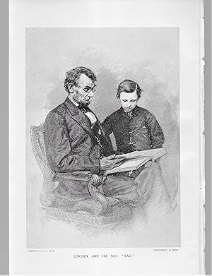 Seller image for Abraham Lincoln And His Son Tad, Portrait Illustration for sale by Legacy Books II