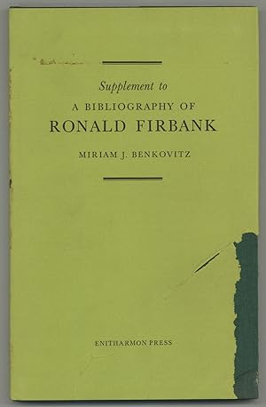 Seller image for Supplement to A Bibliography of Ronald Firbank for sale by Between the Covers-Rare Books, Inc. ABAA