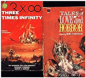 Seller image for Tales of Love and Horror, AND A SECOND SCI-FI PAPERBACK, ALSO WITH COVER BY RICHARD POWERS, Three Times Infinity for sale by Cat's Curiosities